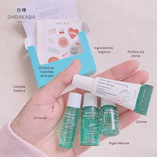 Cuida tu piel en todo momento con el kit de viaje de AXIS-Y elaborado con ingredientes orgánicos 100% veganos como extractos de plantas terrestres y marinas. Logra una piel purificada y terza