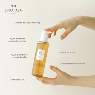 Aceite limpiador (oil cleanser) formulado con ginseng y soya que ayuda a remover sustancias en nuestra piel tales como el maquillaje o el bloqueador. Ideal para limpiar nuestros poros y alcanzar una piel sana y purificada. 

Visita nuestra tienda Shirakaba Beauty para conocer más productos de skincare, makeup y haircare